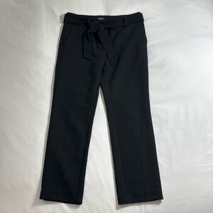 LOFT Marisa Slim Tie Waist Ankle Black Trouser Size 4
